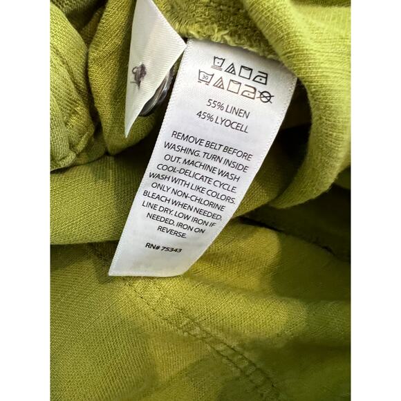 Cynthia Rowley Straight Leg Soft Wash Belted Pants Vintage Green 8 - Picture 6 of 6